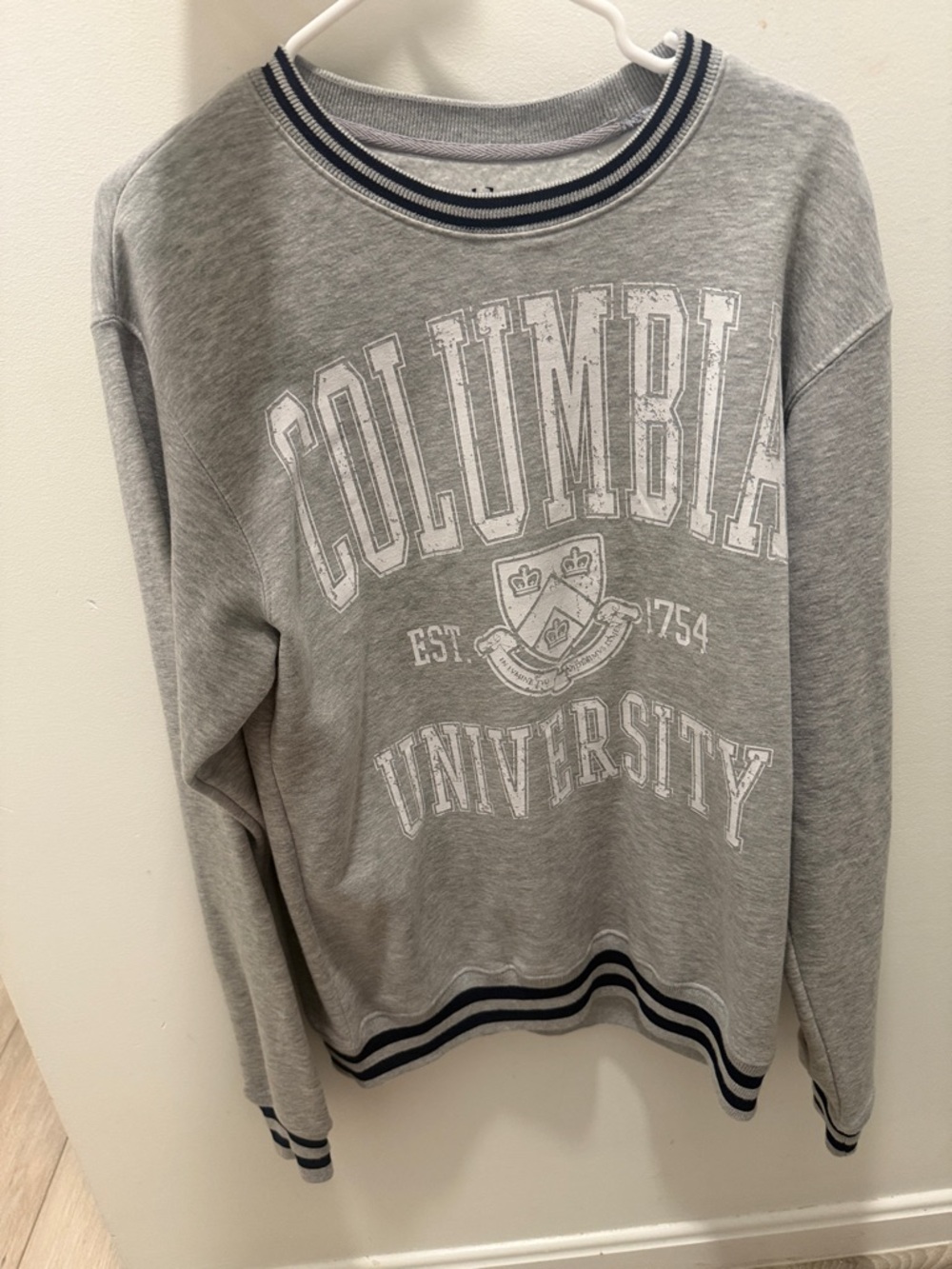 Marshalls Gray Columbia University Sweatshirt with Navy Trim